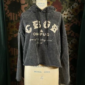 Lucky Brand CBGB cropped hoodie Sz S